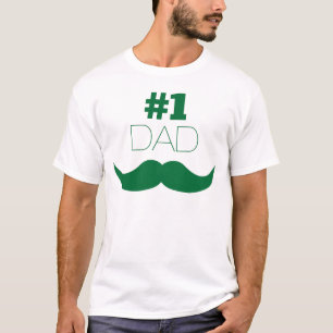#1 Pappa Grönt Mustache - nummer ett Tröja