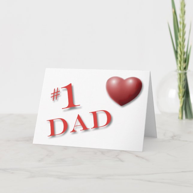 #1 PAPPA Heart Fars dag Kort (Framsida)
