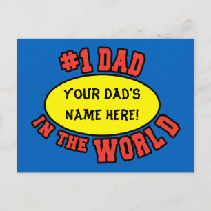 #1 Pappa i World Customize Fars dag Vykort