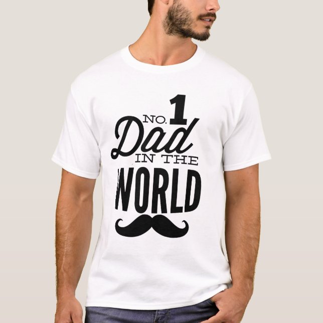 1 Pappa i World Mustache T-Shirt (Framsida)