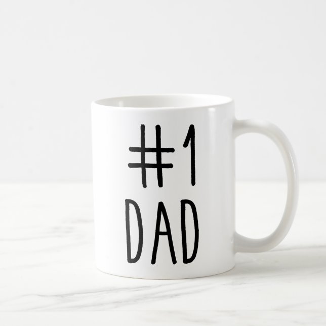 #1 Pappa-kaffe Mugg, nummer ett Pappa, Fars dag Kaffemugg (Höger)