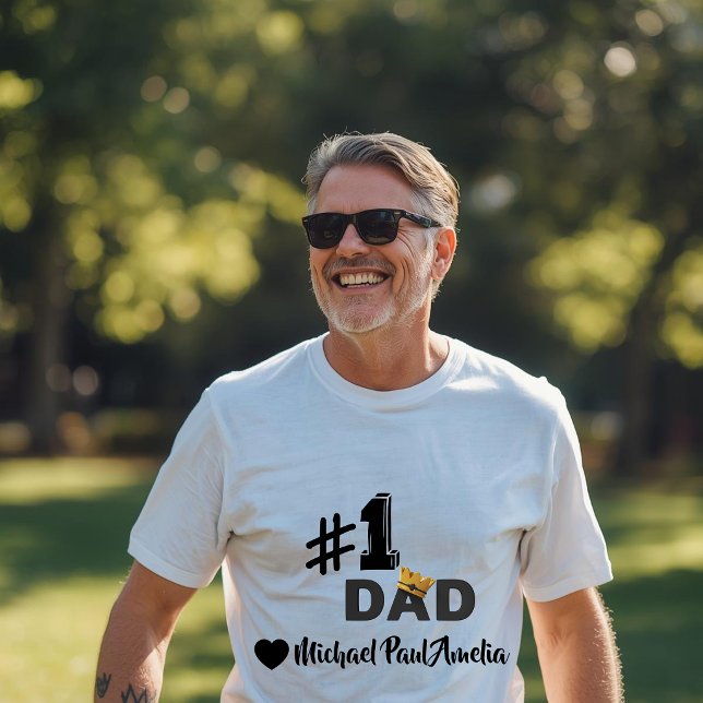 #1 Pappa Kärlek Personlig T-Shirt (Skapare uppladdad)