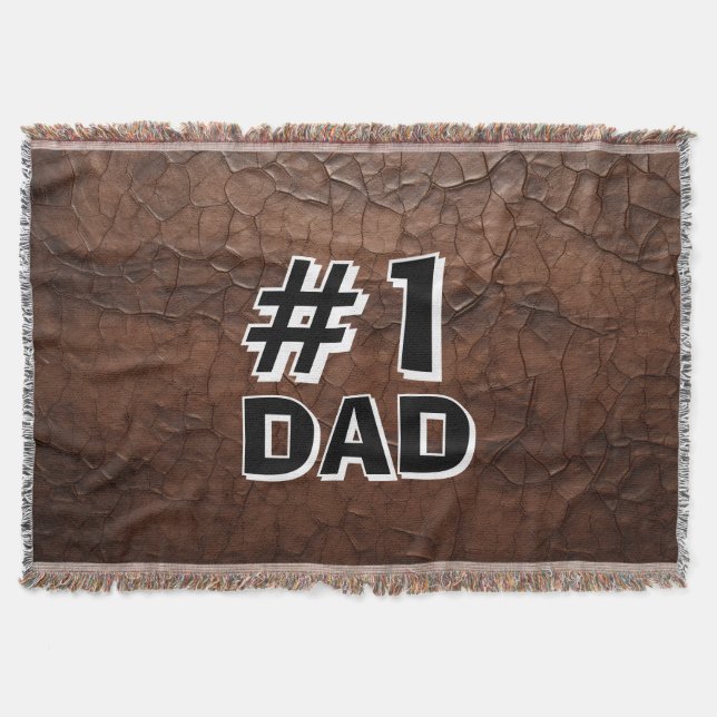 #1 Pappa Läderlook Filt (Framsidan)