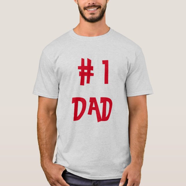 # 1 Pappa - Lustigt Far-gift T Shirt (Framsida)