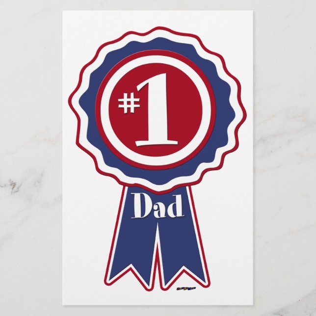 #1 Pappa - Lycklig Fars dag Brevpapper (Framsida)