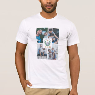 #1 Pappa, Lycklig Fars dag Golf Theme Photo Collag T Shirt