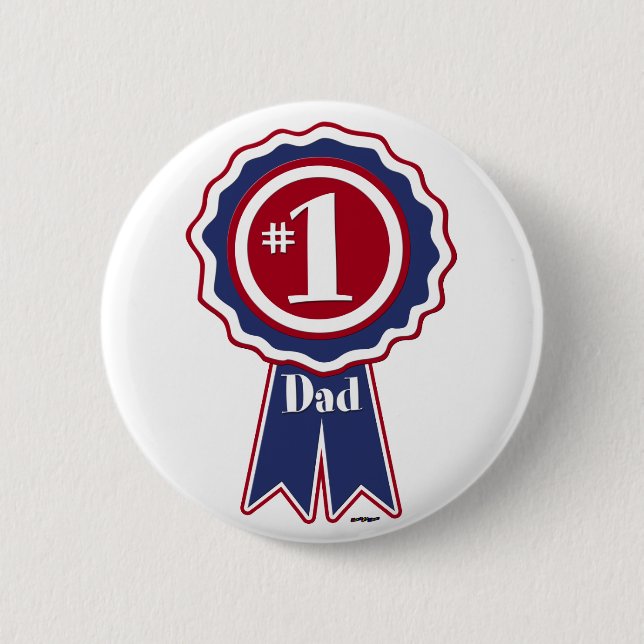 #1 Pappa - Lycklig Fars dag Knapp (Framsida)