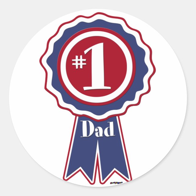 #1 Pappa - Lycklig Fars dag Runt Klistermärke (Framsida)