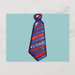 #1 Pappa med Faux Tie på T-shirts Vykort