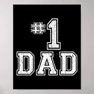 #1 Pappa nummer ett Fars dag Vintage Stil Poster