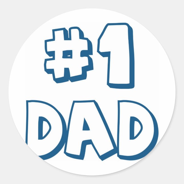 #1 Pappa nummer ett Pappa Fars dag-gåvor Runt Klistermärke (Framsida)
