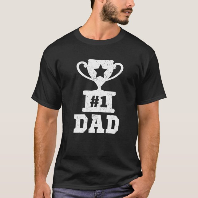1 Pappa nummer ett Pappa-troféer Pappa Far Pappor  T Shirt (Framsida)