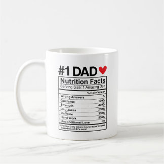 #1 Pappa Nutrition Facts Mugg - Funny Fars dag Gi