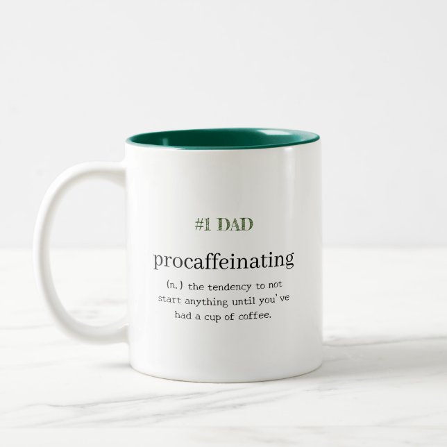 #1 Pappa Personlig Prokaffeinering Två-Tonad Mugg (Vänster)