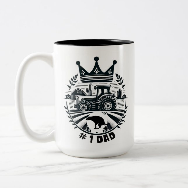 #1 Pappa Två-Tonad Mugg (Vänster)