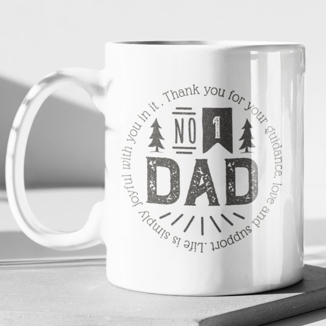 #1 Pappa Vintage Fars dag Kaffemugg (Skapare uppladdad)