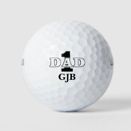 #1 Pappa w Initialer Golf Bollar