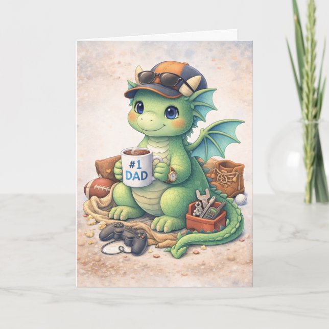 #1 Pappakaffe Mugg Roligt Farsdagsgruskort Kort (Framsida)