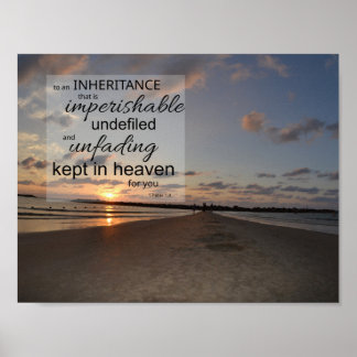 1 Peter 1:4 Affisch tryck | Evig arv