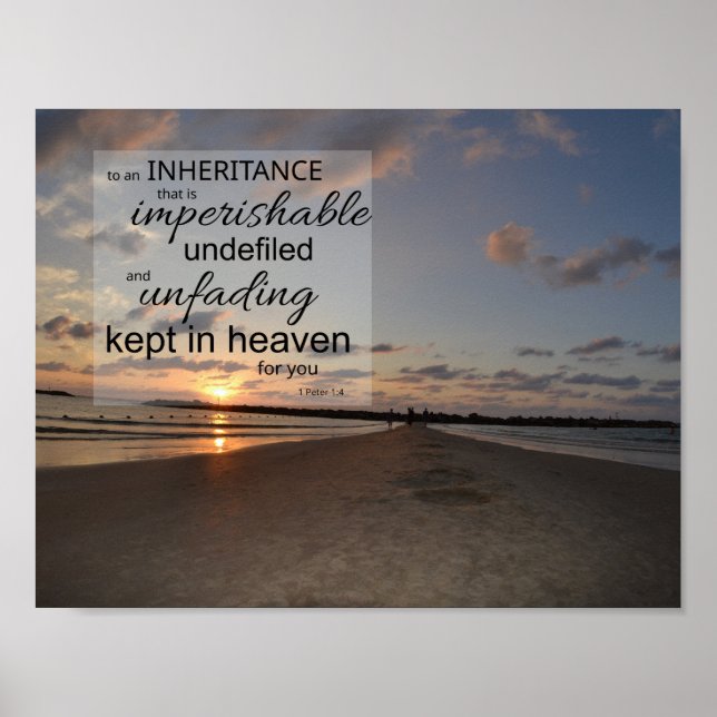 1 Peter 1:4 Affisch tryck | Evig arv (Framsidan)