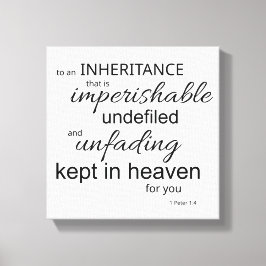 1 Peter 1:4 Svart och Vitt Canvastryck 