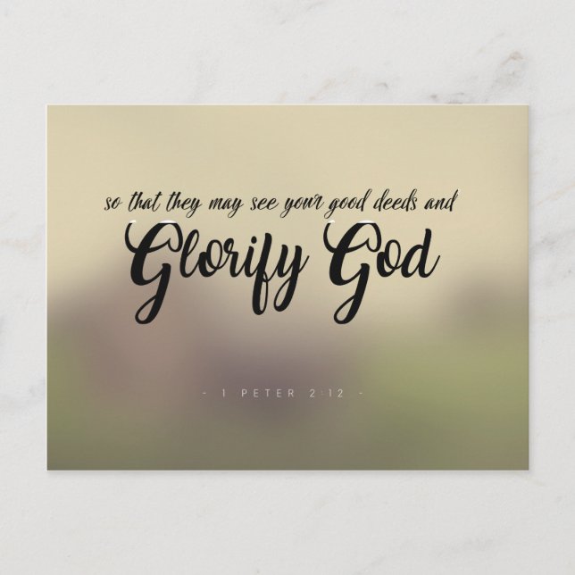 1 Peter 2:12 - Glorify God Vykort (Framsida)