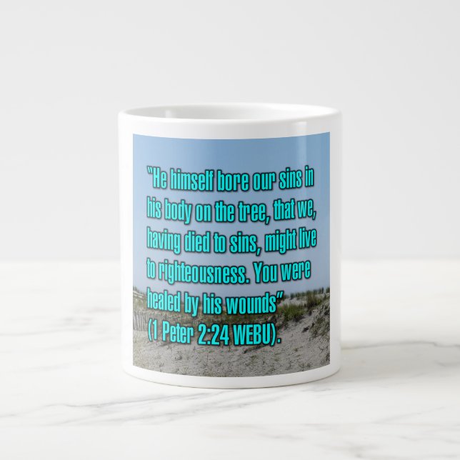 1 Peter 2:24 WEBU Mug Jumbo Mugg (Framsidan)