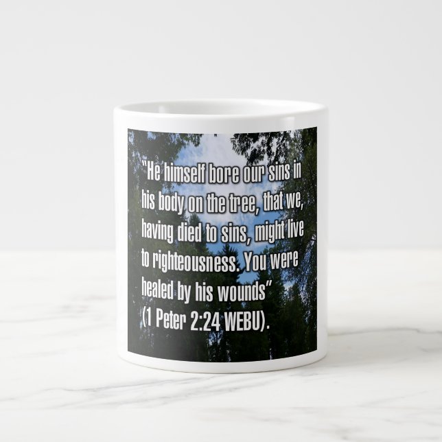 1 Peter 2:24 WEBU Mugg Jumbo Mugg (Framsidan)