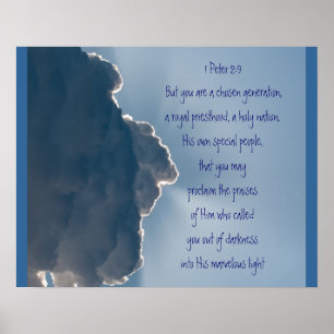 1 Peter 2:9-skript Du är en vald Generation Poster