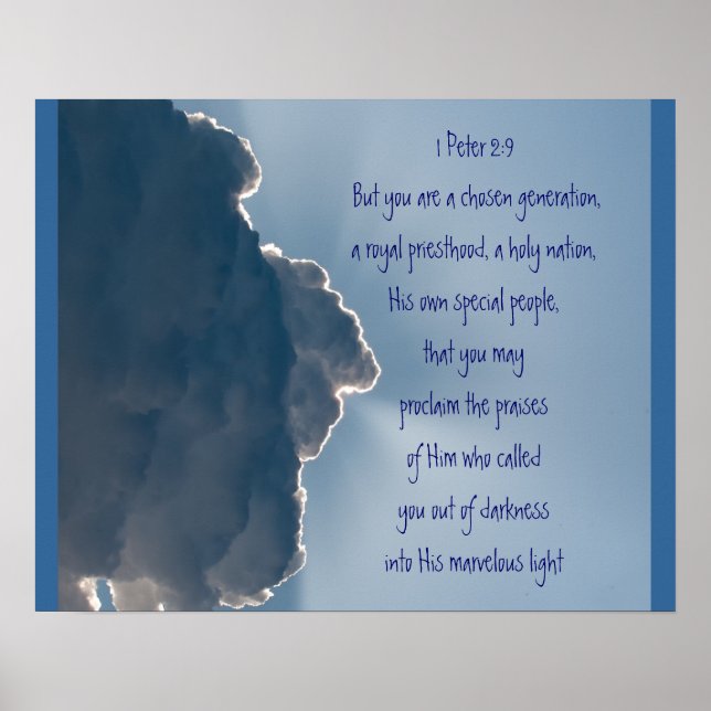 1 Peter 2:9-skript Du är en vald Generation Poster (Framsidan)