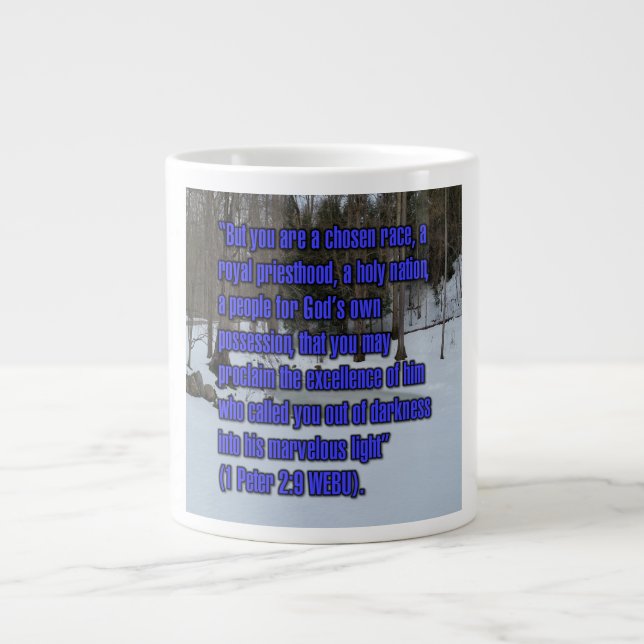 1 Peter 2:9 WEBU Mug Jumbo Mugg (Framsidan)