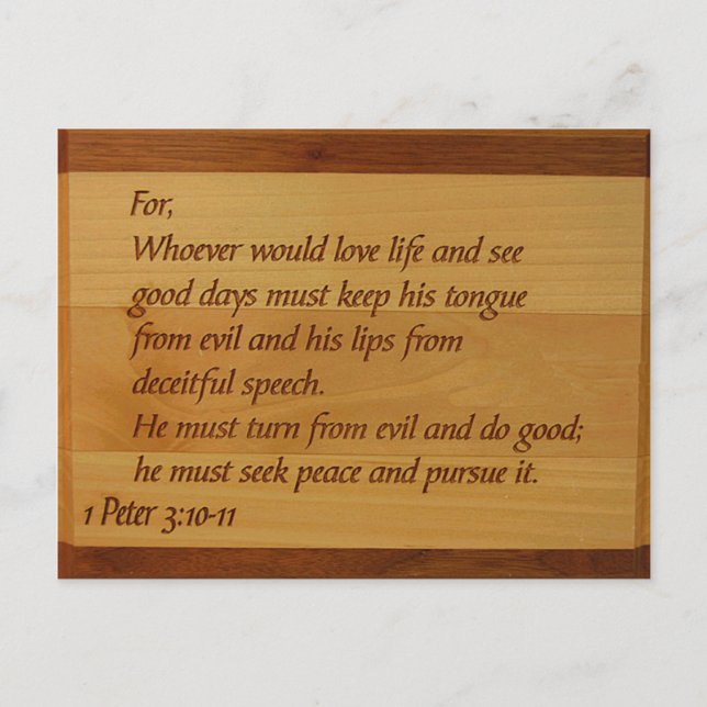 1 Peter 3:10 - vykort 11 (Framsida)