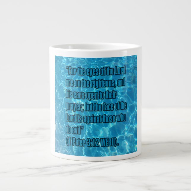 1 Peter 3:12 WEBU Mugg Jumbo Mugg (Framsidan)