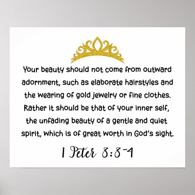 1 Peter 3:3-4 Inner Beauty Bible Verse Simple Poster (Framsidan)
