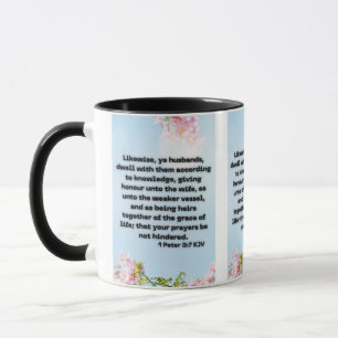 1 Peter 3:7 KJV Bible Scripture Pic Two-Tone Mugg