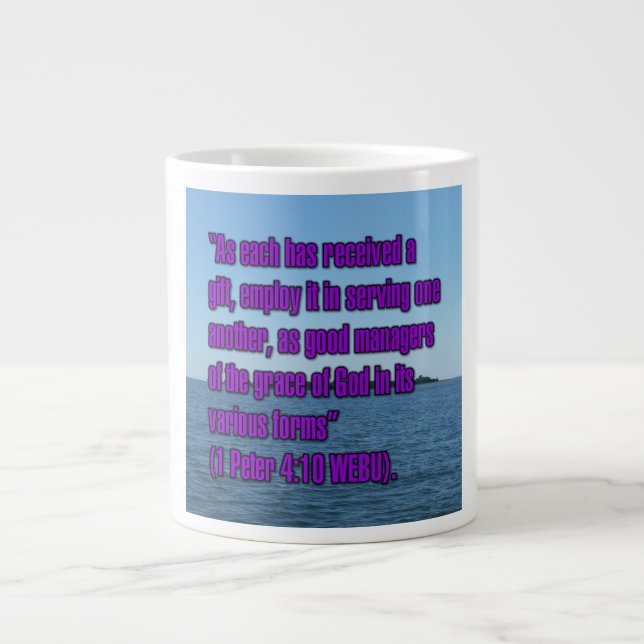 1 Peter 4:10 WEBU Mugg Jumbo Mugg (Framsidan)