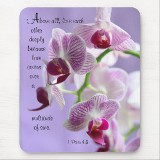 1 Peter 4:8 Orchids Mouse Pad Musmatta