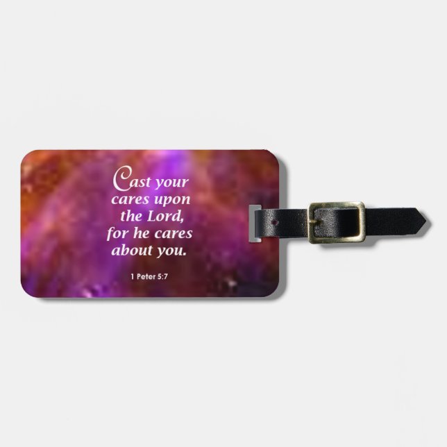 1 Peter 5:7 Bagagebricka (Horisontell Framsida)