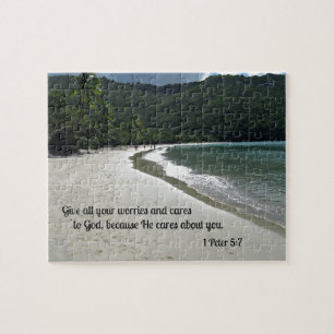1 Peter 5:7 Ge all din oro och bryr sig om Gud Pussel