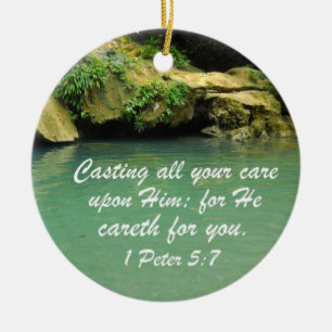 1 Peter 5:7 Julgransprydnad Keramik