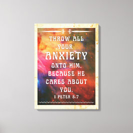1 peter 5:7, kanvastryck