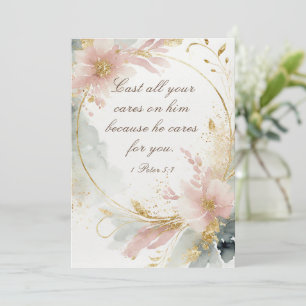 1 Peter 5:7 Kasta alla dina bilar på hans bibelkor Kort