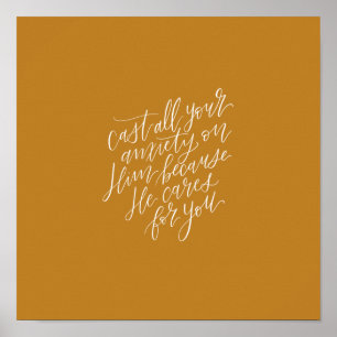 1 Peter 5:7 "kasta din oro över honom" Poster