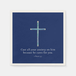 1 Peter 5:7 Minimalistiskt Kors Pappersservett