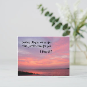 1 Peter 5:7 Sjunger allt du bryr dig om honom Vykort