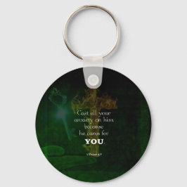 1 Peter 5:7 Uppmjukande bibelversot Nyckelring