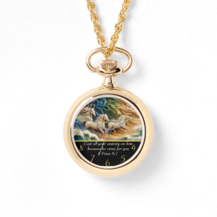 1 Peter 5:7 vattenfall i dalen Armbandsur