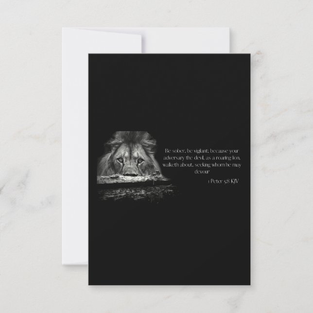 1 Peter 5:8 KJV Bible Verse Hälsning Kort (Framsida)