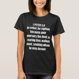 1 Peter 5:8 KJV Bible Verse T Shirt
