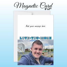 1 photo add text love you blue magnetic card magnetisk inbjudningskort
